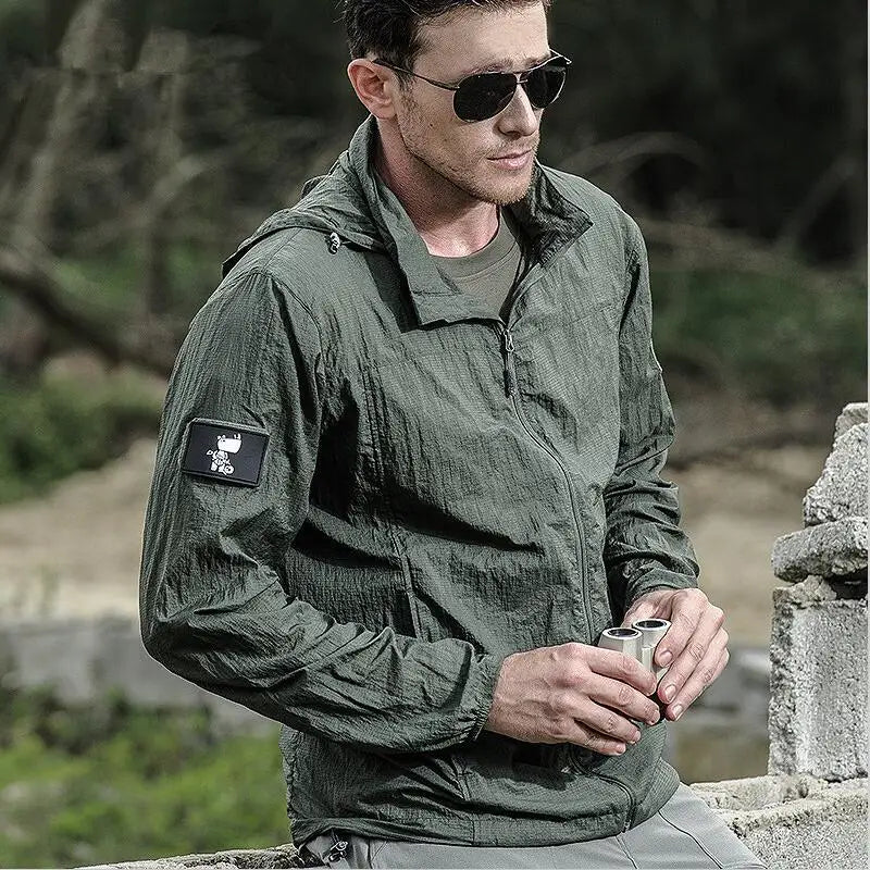 Lightweight Waterproof Tactical Jacket Men Summer Breathable Thin