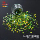 TCT-163 Holographic Color Rabbit Shape 4MM Glitter bunny