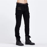 Biker Jeans Punk Style Cargo Pocket Jeans Skinny