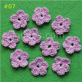 100 Colorfull Handmade Cotton Crochet Flowers, quilt scrapbooking