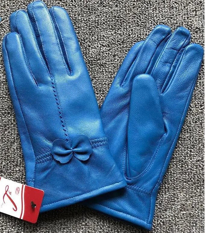 2020 women's genuine leather gloves red sheepskin gloves