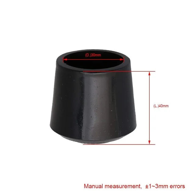 12Pcs 10-35mm Inner Diameter Black Round Furniture Chair