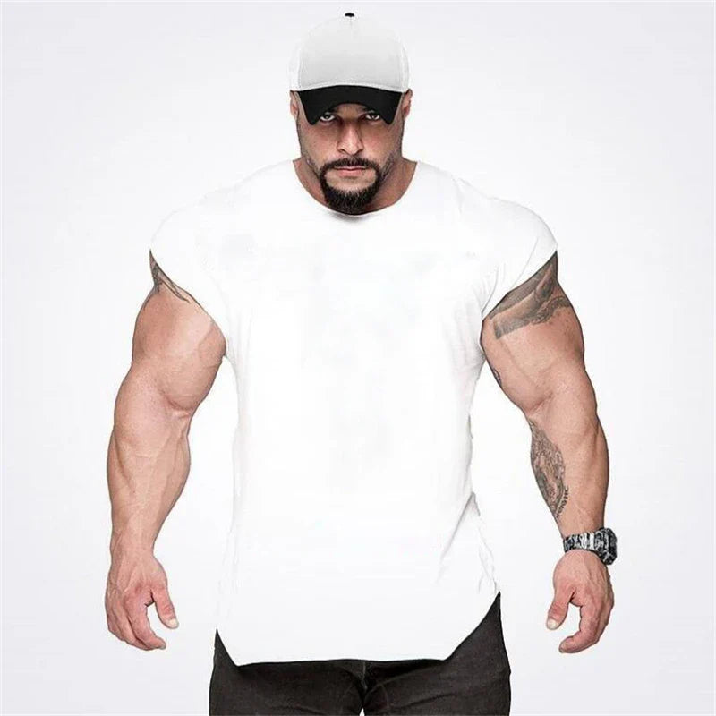 Brand mens Sleeveless shirts Summer Cotton Slim Fit