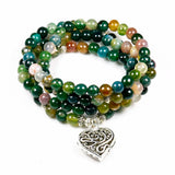 Fashion Women`s Indian Onyx 108 Mala Beads Bracelet