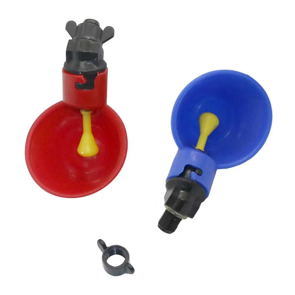 100 Pcs Red/Blue Automatic Chicken Drinking Fountains with