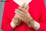 2020 women's genuine leather gloves red sheepskin gloves