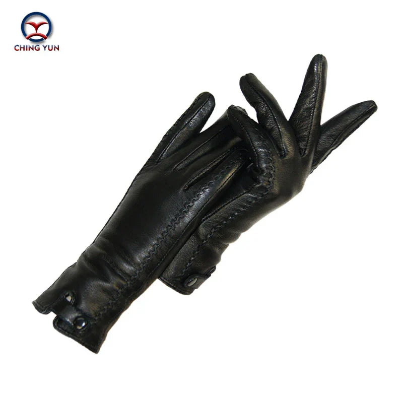 New Women's Gloves Genuine Leather Winter Warm Fluff
