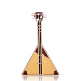 FUNMOR Red Enamel Guitar Balalaika Shape Brooch Musical