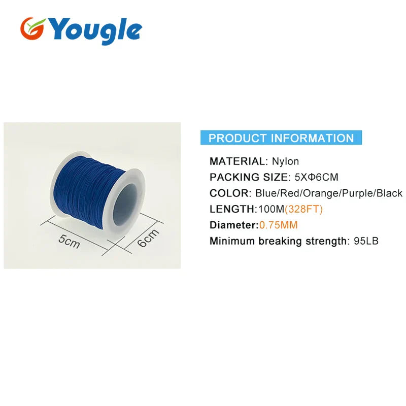 YOUGLE 0.75mm nylon Paracord 1 Strand parachute Fishing