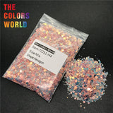 TCT-237 Hexagon Shape Mix Size Nails Glitter Nail