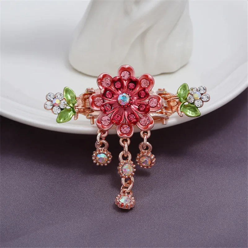 High Quality Colorful Enamel Flower Hair Claws Wedding