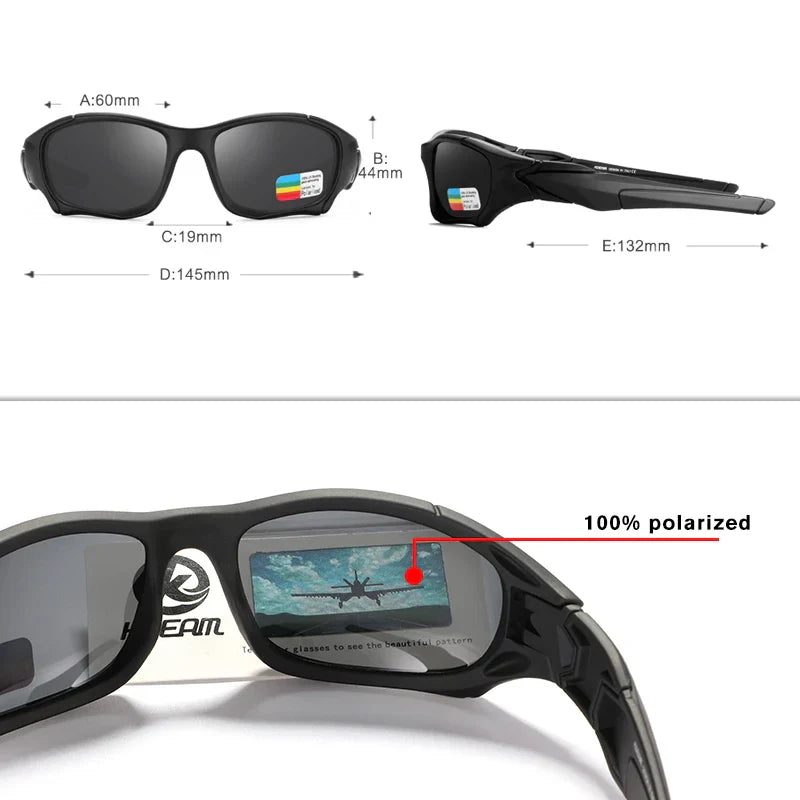 KDEAM Outdoor Sports Polarized Sunglasses Men Curve Cutting