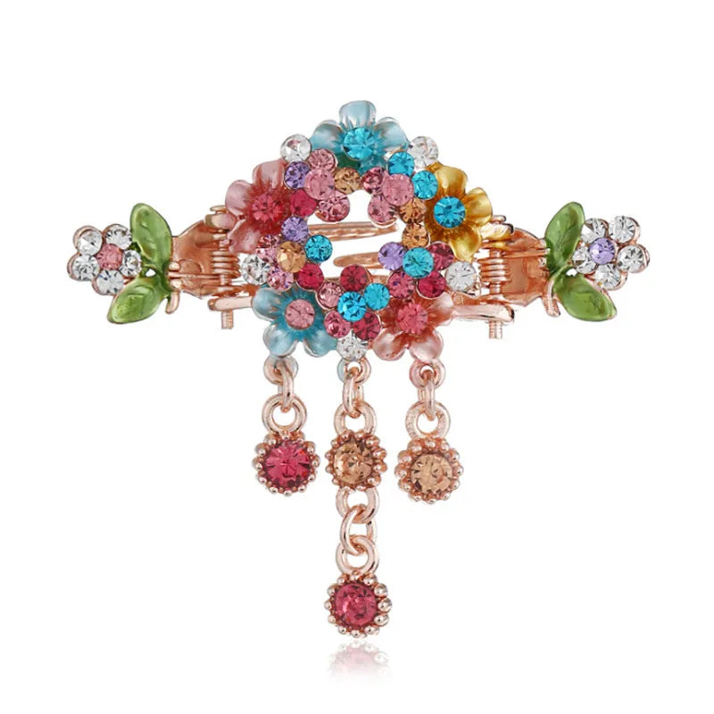 High Quality Colorful Enamel Flower Hair Claws Wedding