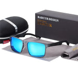BARCUR Aluminium Magnesium Square Sunglasses Men Polarized Vintage