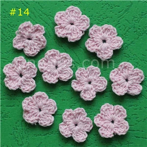 100 Colorfull Handmade Cotton Crochet Flowers, quilt scrapbooking