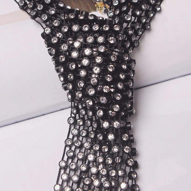 TWOTWINSTYLE Tie Necklace With Scarf For Women Diamonds