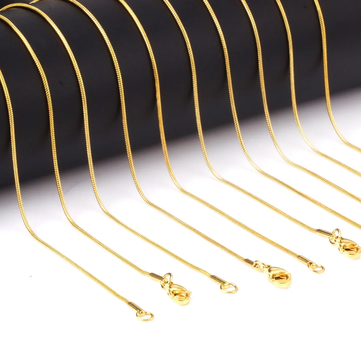 LUXUKISSKIDS 1mm Round Snake Chains Wholesale 10pcsPack Necklaces