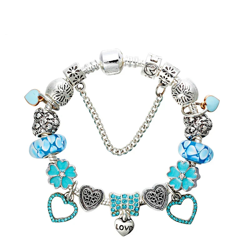 VIOVIA Brand White Flower Charm Bracelets & Bangles