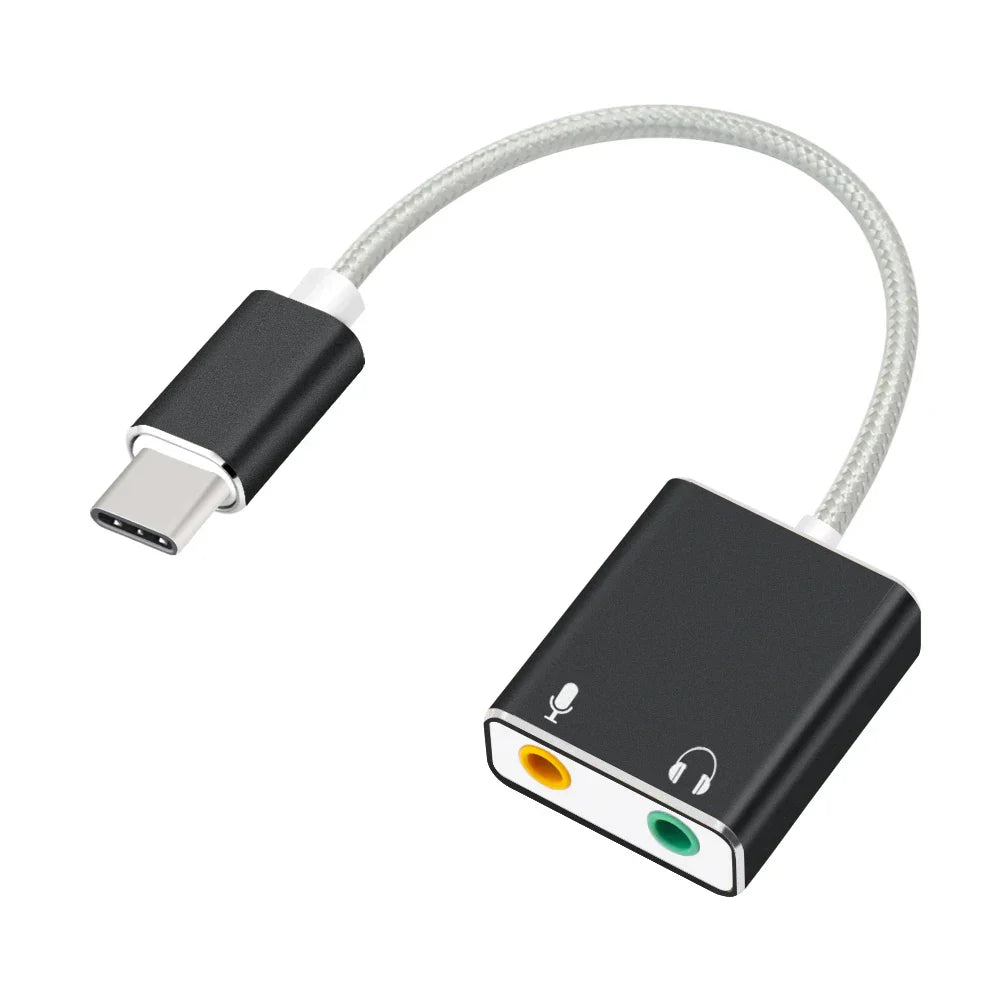 USB Type C Type-C External Sound Card Adapter