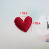 100pcs/lot DIY Velvet Heart padded applique Crafts with