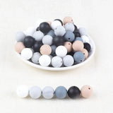 Joepeada 300Pcs/lots 12mm Round Silicone Teething Beads Food