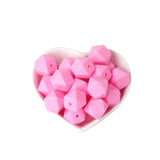 Joepada 100Pcs 14mm Hexagon Silicone Beads Food grade