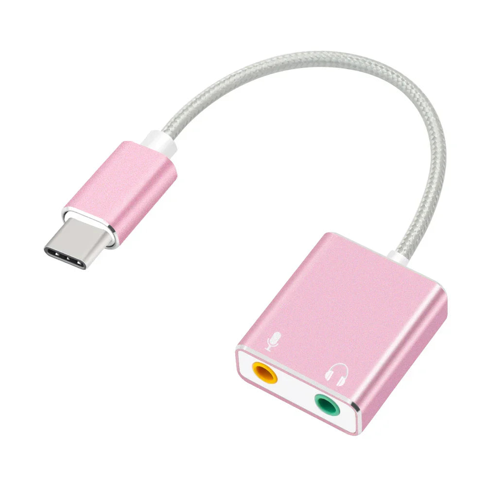 USB Type C Type-C External Sound Card Adapter