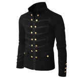 Steampunk Men Gothic Clothing Military Jackets Medieval Vintage