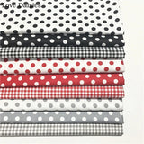 100 Cotton Twill Textile BLACK RED GRAY Polka