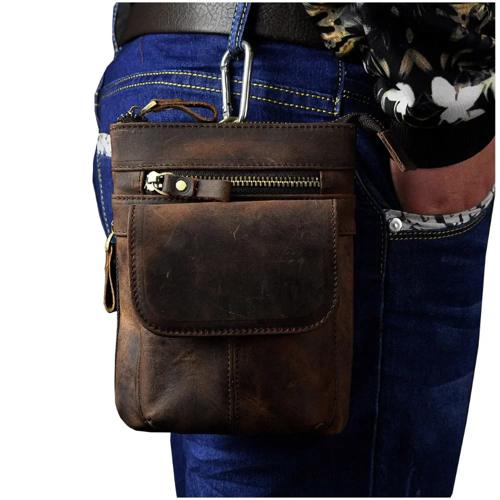 Original Leather Male Casual Design Mini Shoulder Messenger