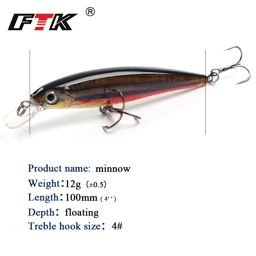 FTK Fishing Lure 1 pc Bass Lure 100mm/12g