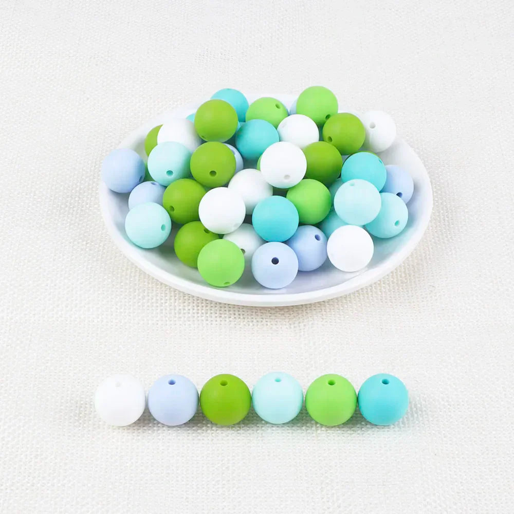 Joepeada 300Pcs/lots 12mm Round Silicone Teething Beads Food