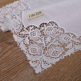 A007: White premium cotton lace handkerchiefs crochet hankies