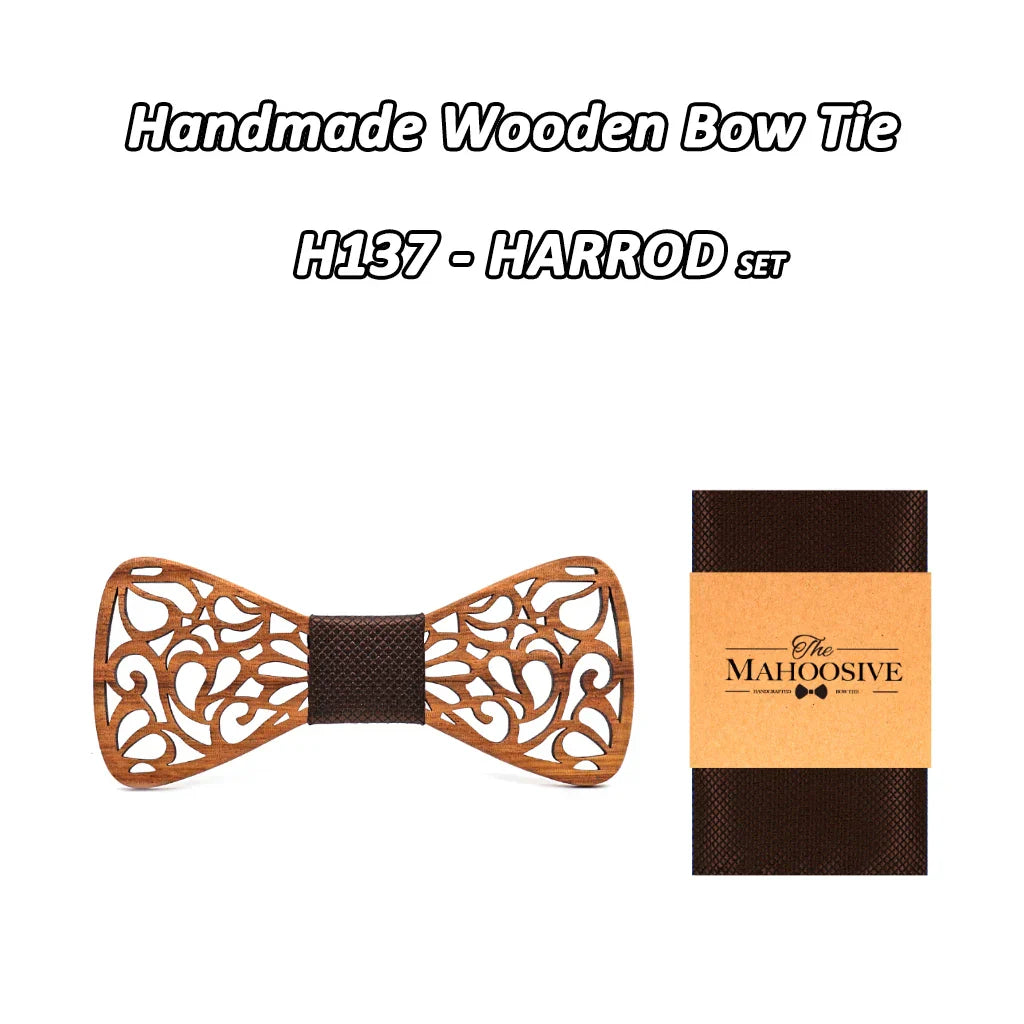 Mahoosive New Floral Wood Bow Ties for Men