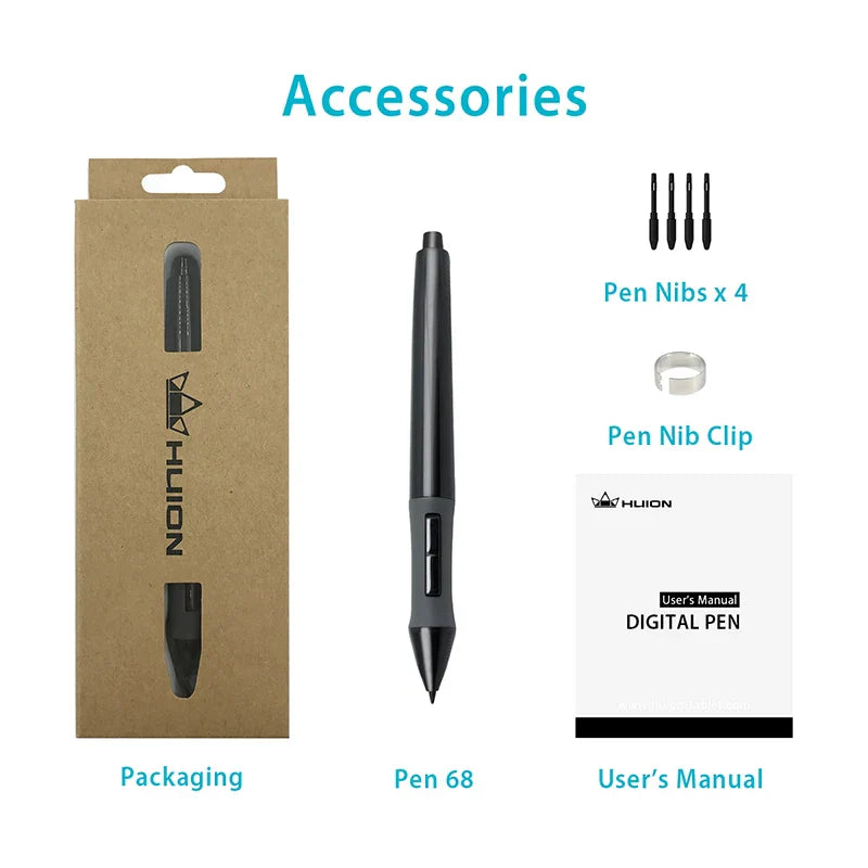 Huion Battery Pen P68 PEN68 Digital Pen Stylus