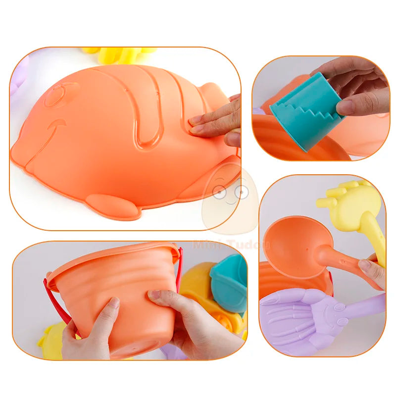 Summer Silicone Soft Baby Beach Toys Kids Mesh