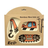 Qshare Bamboo Baby Feeding Food Infant Plate Tableware