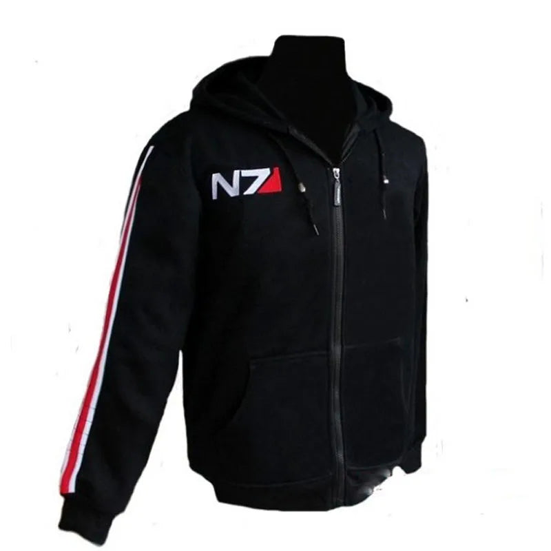 Cosplay N7 Mass Effect Zip Up Hoodie Men