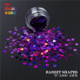 TCT-163 Holographic Color Rabbit Shape 4MM Glitter bunny