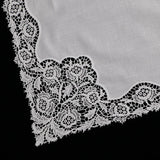 A007: White premium cotton lace handkerchiefs crochet hankies