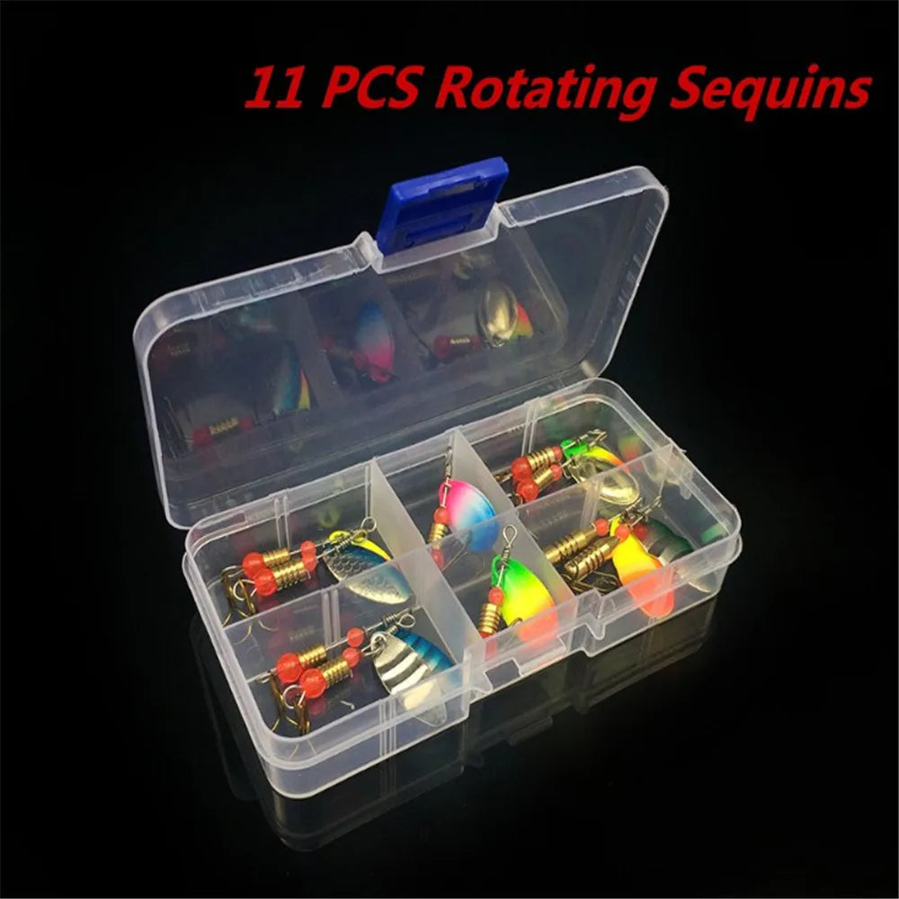 30pcs/10pcs Boxed Rotating Spoon Kit Lure Fishing Lures