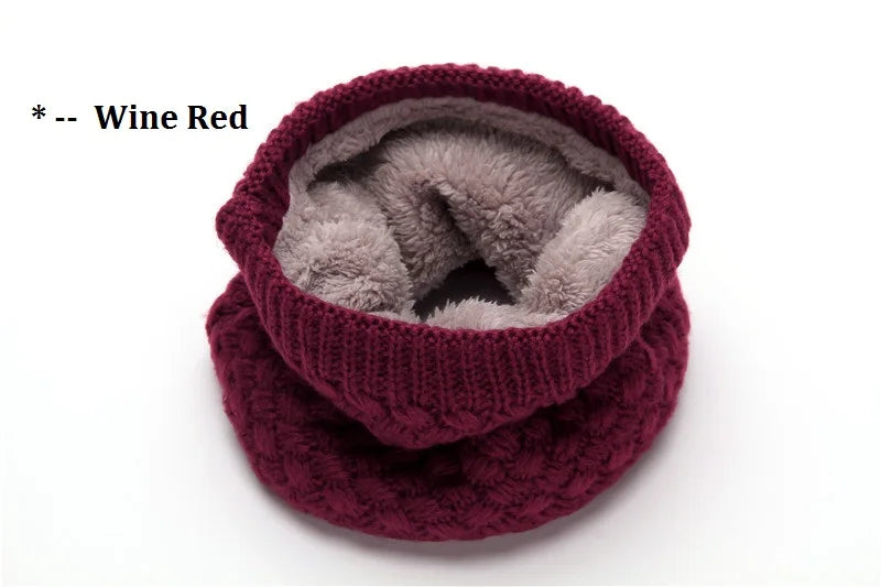 Female Warm Cashmere Tube Scarf Children Knitted Cowl