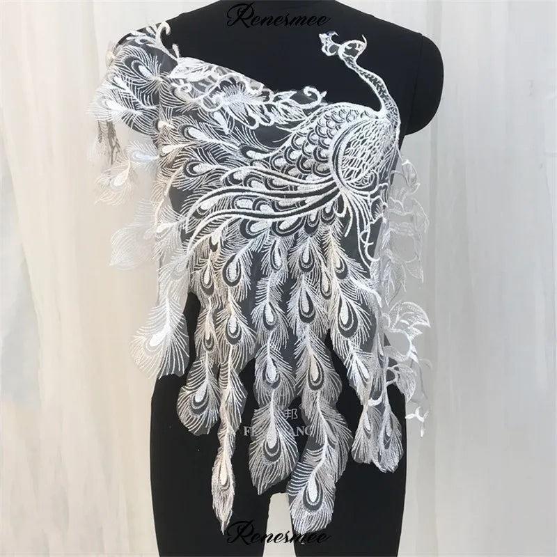 1 Piece Phoenix Neckline Lace Applique Ivory Lace