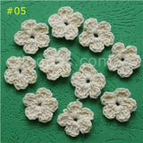 100 Colorfull Handmade Cotton Crochet Flowers, quilt scrapbooking
