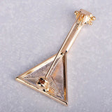FUNMOR Red Enamel Guitar Balalaika Shape Brooch Musical
