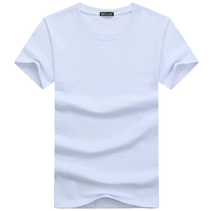 Casual Style Plain Solid Color Men's T-shirts Cotton