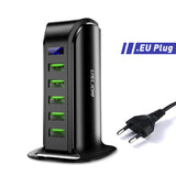 USLION 5 Ports USB Charger HUB LED Display