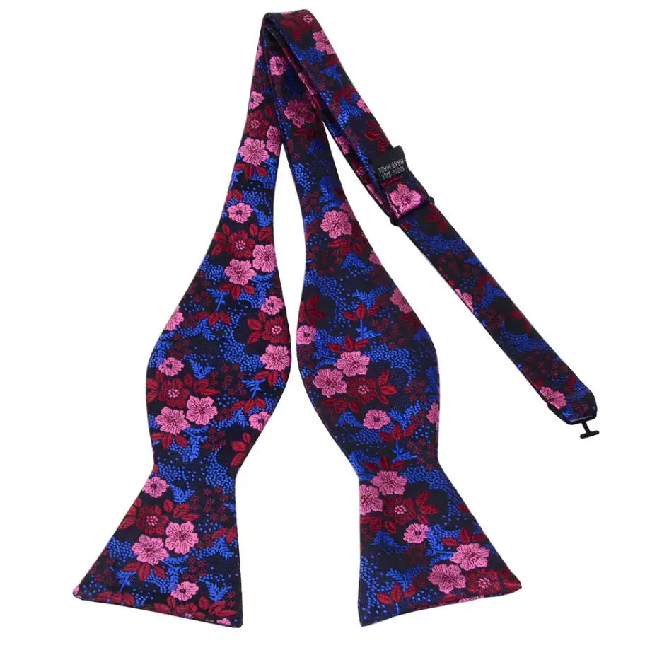 RBOCOTT Floral Self Tie Bow Tie Men's Silk