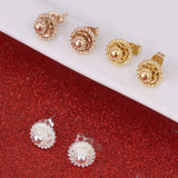 1cm Small Ethiopian Earrings Stud Gold Color Earrings