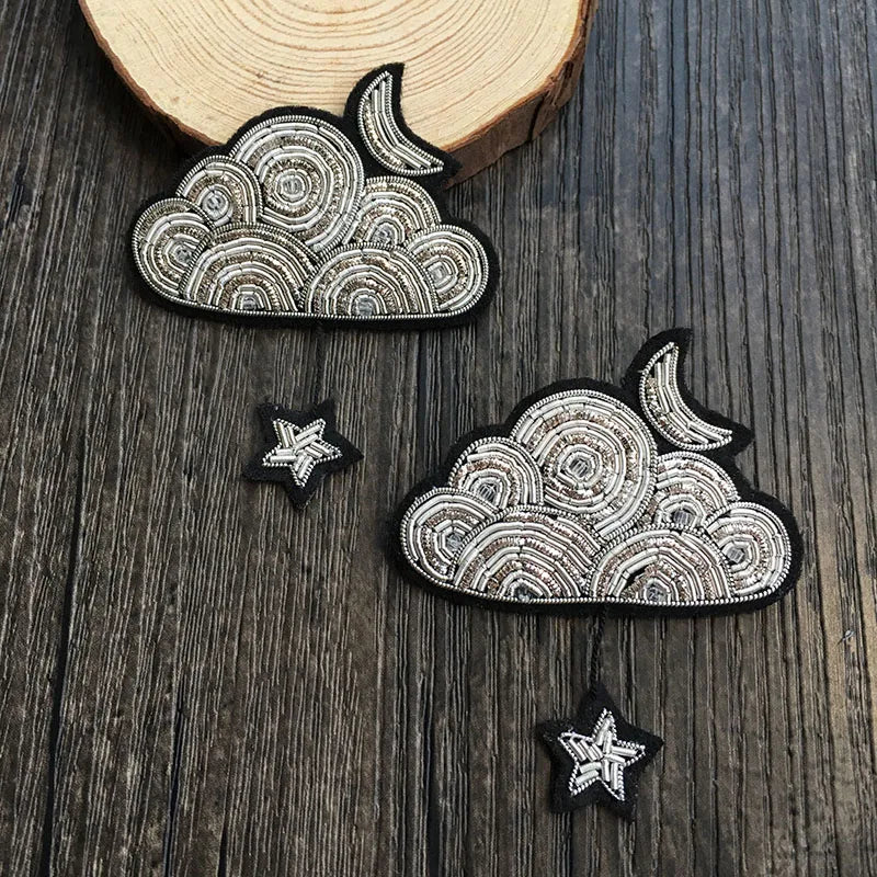 High quality brooch fashion checking embroidery Clouds of